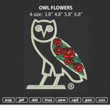 owl rose ovo Embroidery