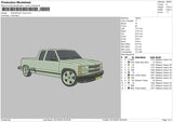 Chevrolet Truck Embroidery File 6 sizes