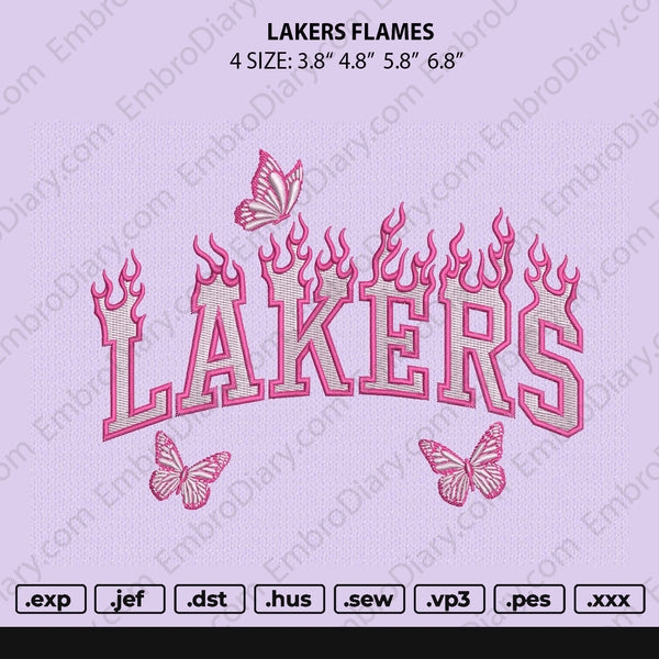 Lakers Flames Embroidery