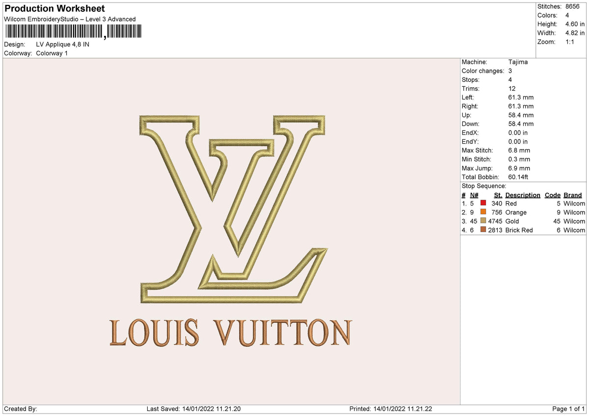 Louis Vuitton Logo Embroidery Design Download  Embroidery design download,  Embroidery logo, Embroidery designs