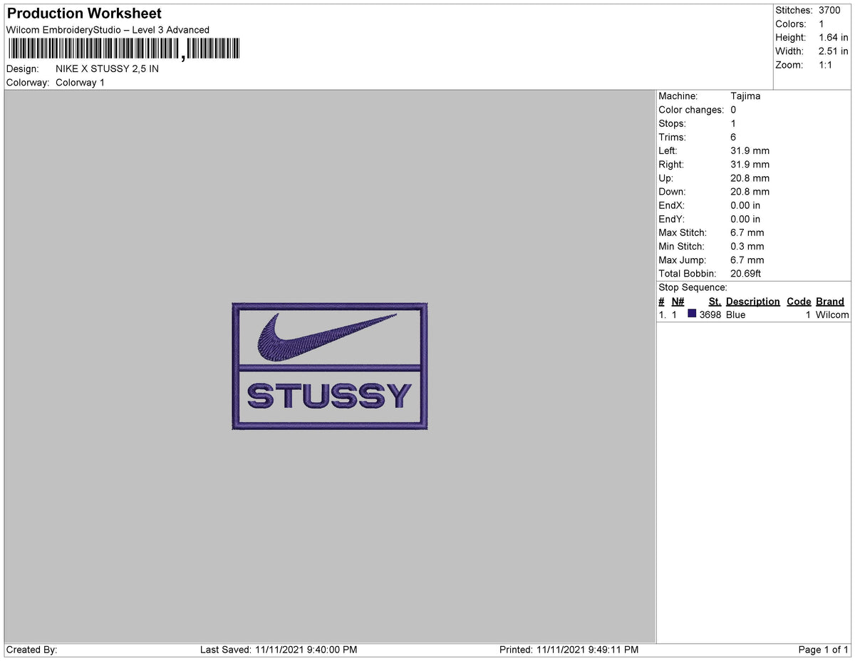 Nike X Stussy Embroidery – embroiderystores