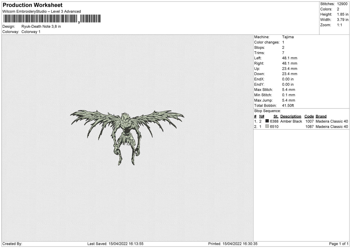 Ryuk Death Note v2 – embroiderystores