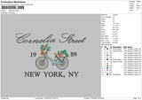 Flower Bicycle Embroidery File 6 sizes