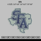 Sfa Embroidery File 6 sizes