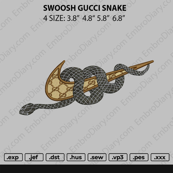 Swoosh Gucci Snake embroidery