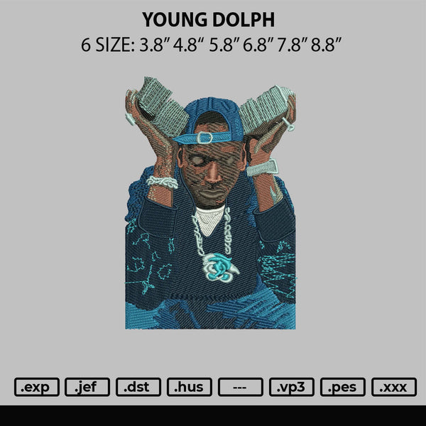 Young Dolph Embroidery File 6 sizes