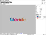 Blonde Color Embroidery