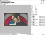 Captain America Rectangle Embroidery