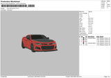 Chevrolet Red Car Embroidery File 6 sizes