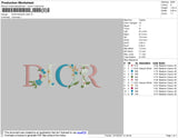 Dior Text Flowers Embroidery