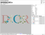 Dior Text Flowers Embroidery
