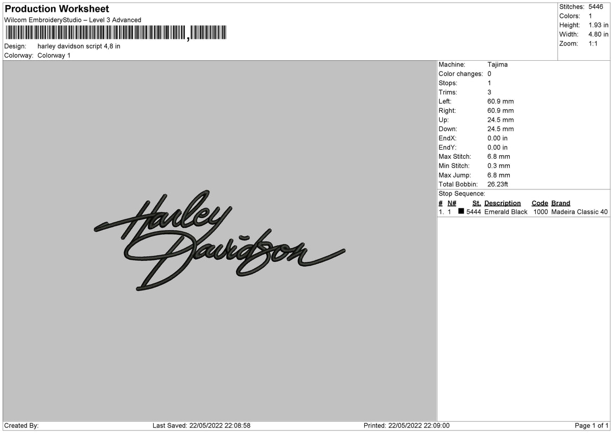 Harley-Davidson Women's Script Font Laced Sleeve Shirt