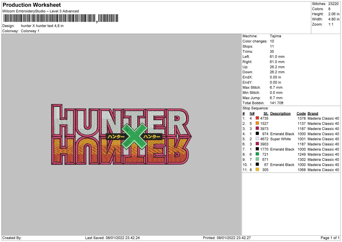 Hunter X Hunter Text – embroiderystores, image size:1200x848