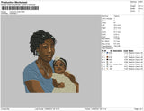 Mom And Child Embroidery