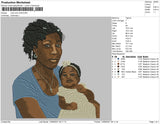 Mom And Child Embroidery