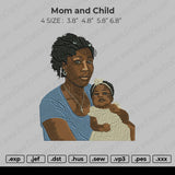 Mom And Child Embroidery