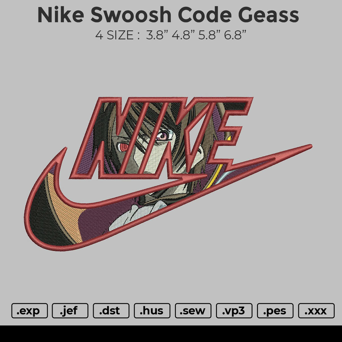 NIKE swoosh グローブラベル Nike Swoosh Code Geass Embroidery – embroiderystores