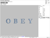Obey Text Embroidery