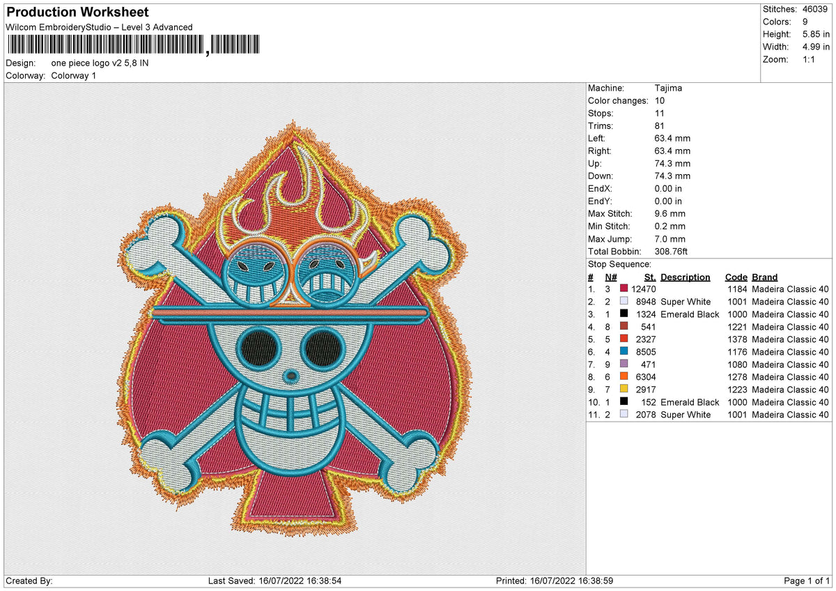 One Piece logo v2 Embroidery – embroiderystores