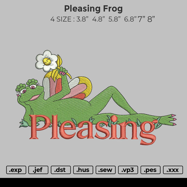 Pleasing Frog Embroidery