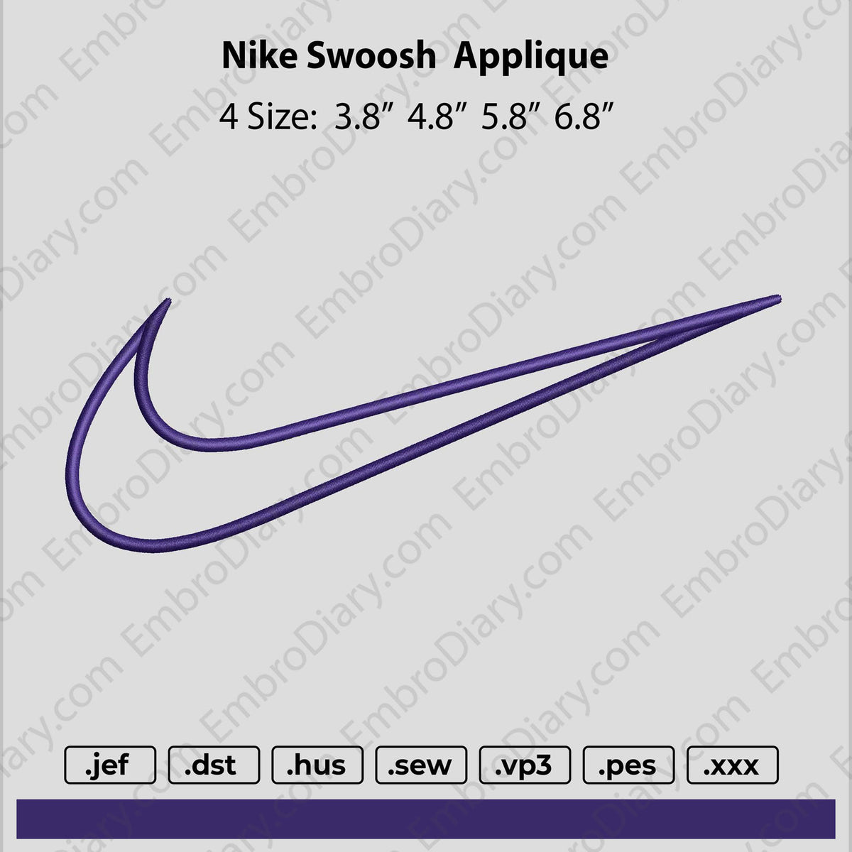 nike swoosh applique apl 7 in Embroidery – embroiderystores