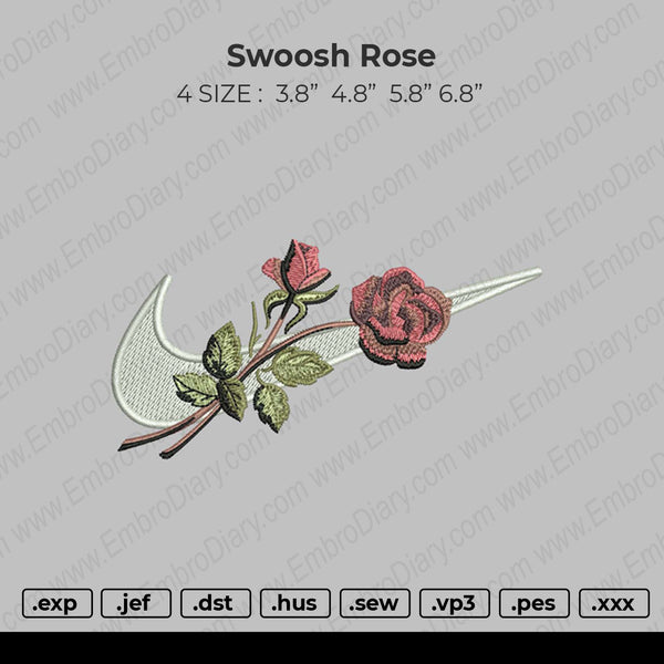 Swoosh Rose 002 Embroidery