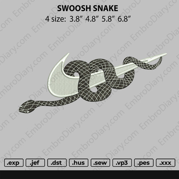 Swoosh Snake Embroidery