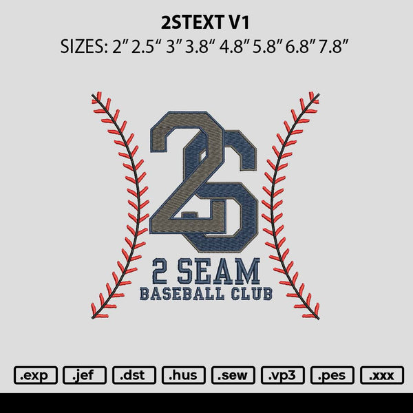 2stext V1 Embroidery File 6 sizes