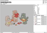Bears 1601 Embroidery File 6 sizes