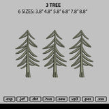 3 Tree Embroidery File 6 sizes