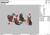 4 Blackcats Embroidery File 6 sizes