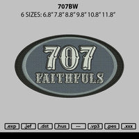 707bw Embroidery File 6 sizes