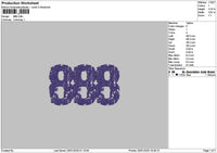 888 Embroidery File 6 sizes