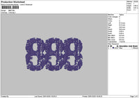 888 Embroidery File 6 sizes