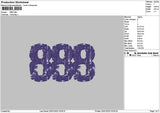 888 Embroidery File 6 sizes