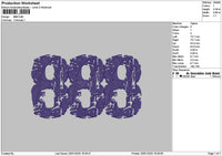 888 Embroidery File 6 sizes