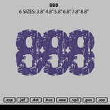888 Embroidery File 6 sizes