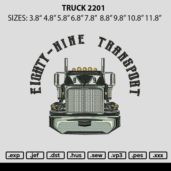 Truck 2201 Embroidery File 6 sizes