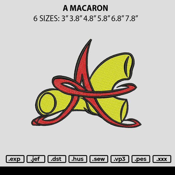 A Macaron Embroidery File 6 sizes