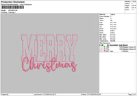 Merry Text 1011 Embroidery File 6 sizes