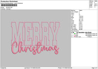 Merry Text 1011 Embroidery File 6 sizes