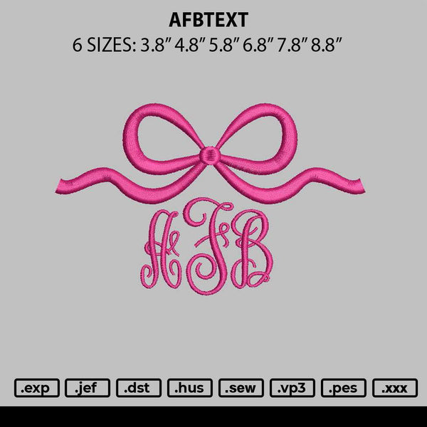 Afbtext Embroidery File 6 sizes