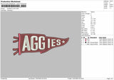 Aggies Flag Embroidery File Design