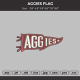 Aggies Flag Embroidery File Design