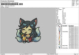 Wolf Chibi 01 Embroidery File 6 sizes