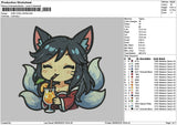 Wolf Chibi 01 Embroidery File 6 sizes