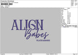 Aligntext Embroidery File 6 sizes