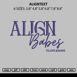 Aligntext Embroidery File 6 sizes