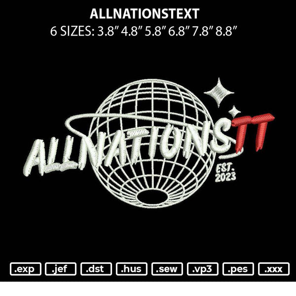 Allnationstex Embroidery File 6 sizes