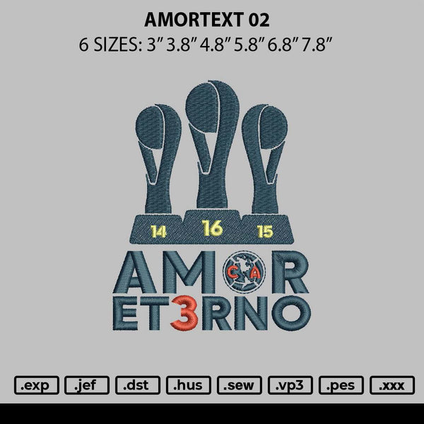 Amortext 02 Embroidery File 6 sizes
